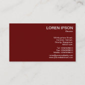 Räder der Industrie - Ruby und Gold Visitenkarte (Rückseite)