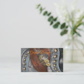 Räder der Zeit auf dem Lederzubehör Visitenkarte (Stehend Vorderseite)