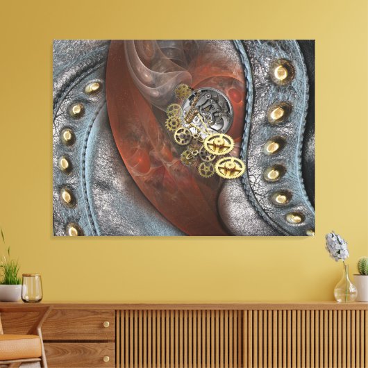 Räder der Zeit auf Leder Leinwanddruck (Insitu (Wohnzimmer))
