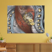 Räder der Zeit auf Leder Leinwanddruck (Insitu (Wohnzimmer))