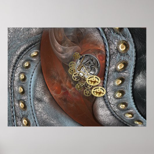 Räder der Zeit auf Leder Poster (Vorne)