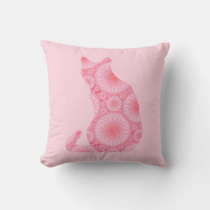 "Räder des Lichts" Katze - korallenrosa Kissen