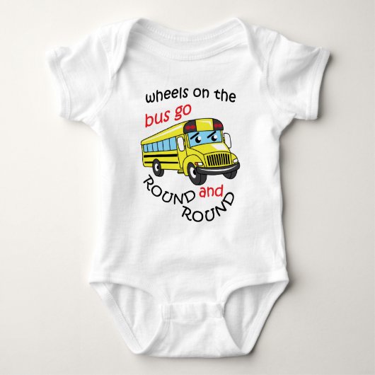 Räder im Bus Baby Strampler (Vorderseite)