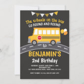 Räder im Bus Einladung (Vorderseite)