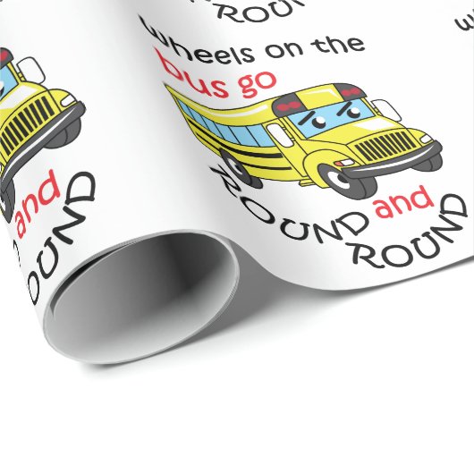 Räder im Bus Geschenkpapier (Rolleneckpunkt)