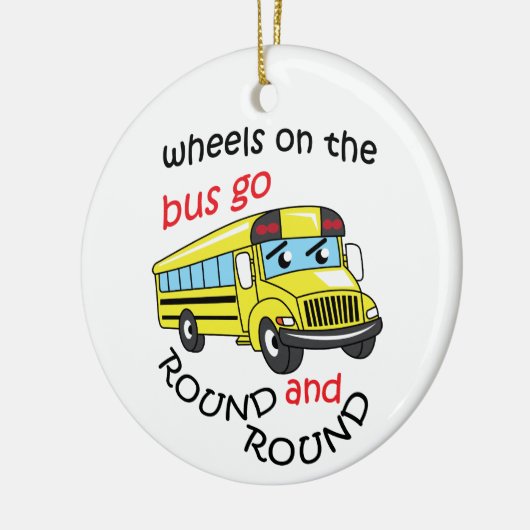 Räder im Bus Keramik Ornament (Links)