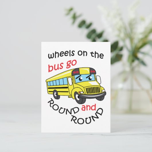 Räder im Bus Postkarte (Stehend Vorderseite)