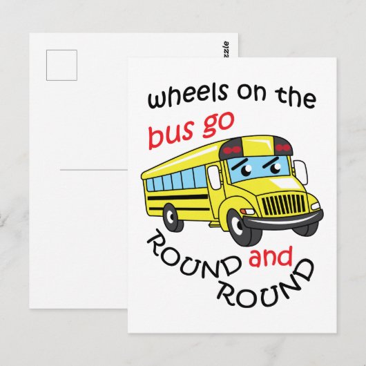 Räder im Bus Postkarte (Vorne/Hinten)