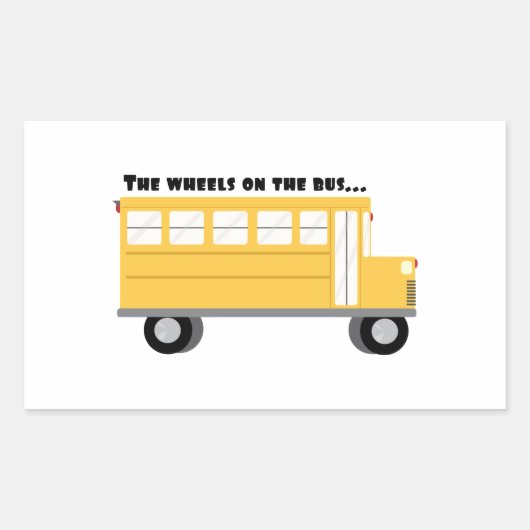 Räder im Bus Rechteckiger Aufkleber (Vorderseite)