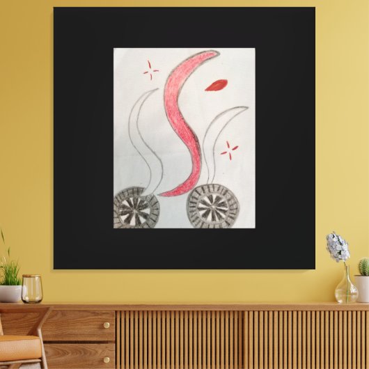 Räder im Pfad Imitate Leinwand gedehnt Druck (Insitu (Wohnzimmer))