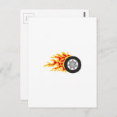 RÄDER MIT FLAMMEN POSTKARTE (Vorne/Hinten)