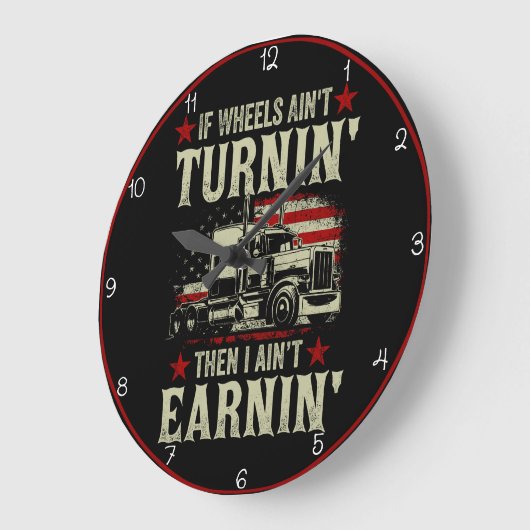 Räder Turnin', Earnin': Leben des LKWs Große Wanduhr (Winkel)