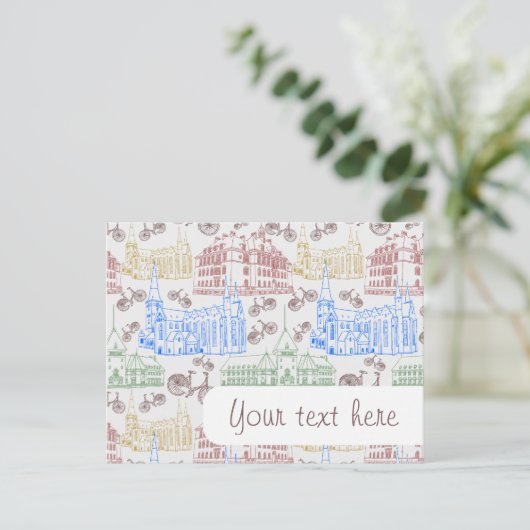 Radfahren Aarhus, gemustert Postkarte (Stehend Vorderseite)