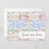 Radfahren Aarhus, gemustert Postkarte (Vorne/Hinten)