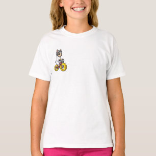 Radfahren Alpaka Helm Abenteuer Kinder T-Shirt
