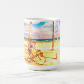 Radfahren am Strand Kaffeetasse (Mittel)