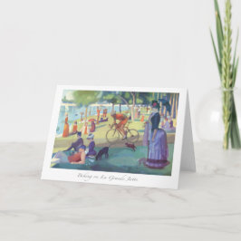 Radfahren auf La große Jatte Grußkarte Karte