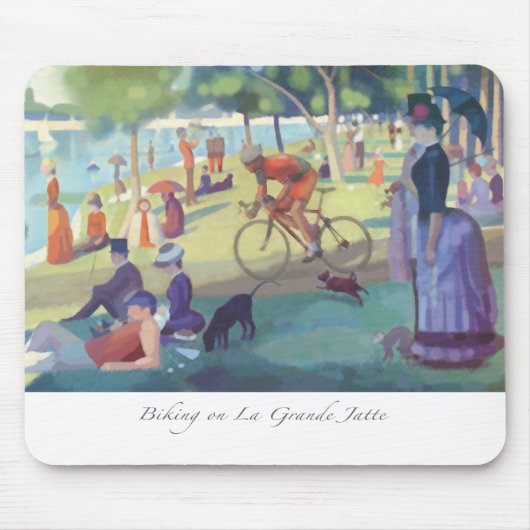 Radfahren auf La großes Jatte Mousepad (Vorne)