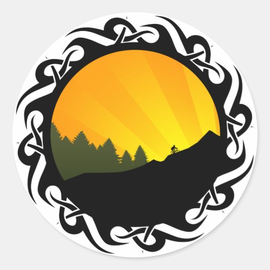 Radfahren : Bergbahn : Runder Aufkleber (Vorderseite)