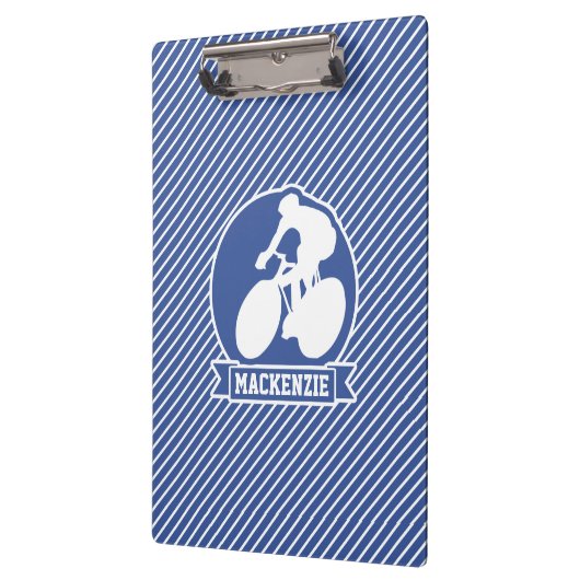 Radfahren; Blaue und weiße Streifen, Sport Klemmbrett (Links)