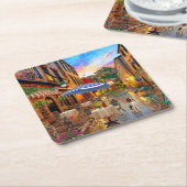 Radfahren durch Italien Schöne Kunst Rechteckiger Pappuntersetzer (angewinkelt)