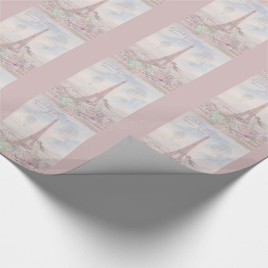 Radfahren durch Paris Geschenkpapier (Ecke)