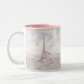 Radfahren durch Paris Zweifarbige Tasse (Links)