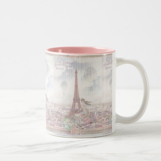 Radfahren durch Paris Zweifarbige Tasse (Rechts)