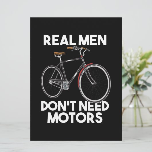 Radfahren - echte Männer brauchen keine Motoren (Stehend Vorderseite)