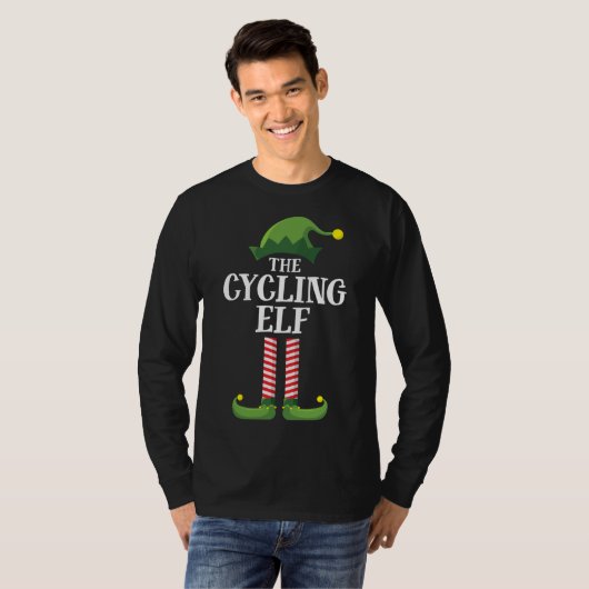 Radfahren Elf Matching Familienweihnachtsfest Part T-Shirt (Vorne ganz)