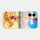 Radfahren entlang dem Strand iPhone 16 Hülle (Rückseite (Horizontal))