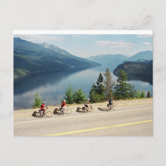 Radfahren entlang Hwy 6 - Slocan Lk - British Colu Postkarte (Vorderseite)