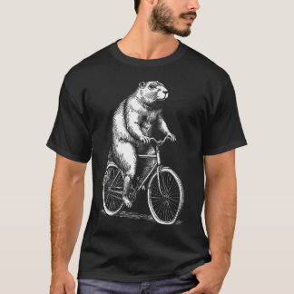 Radfahren Fahrrad Biber Vintage-Radfahrer Lustig T-Shirt