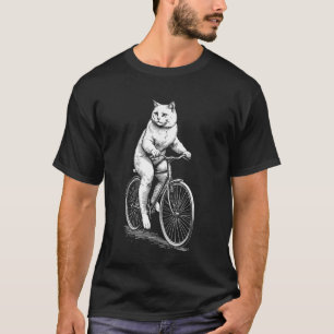 Radfahren Fahrrad Katze Vintage Radfahrer Biker Fe T-Shirt