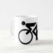 Radfahren, Fahrrad laufend Kaffeetasse (Vorderseite Links)