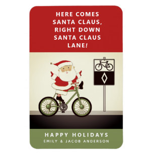 Radfahren Fahrrad Urlaub Weihnachtskarte Magnet