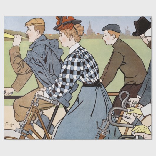 Radfahren, Fahrräder, Van Caspel Geschenkpapier (Flach)