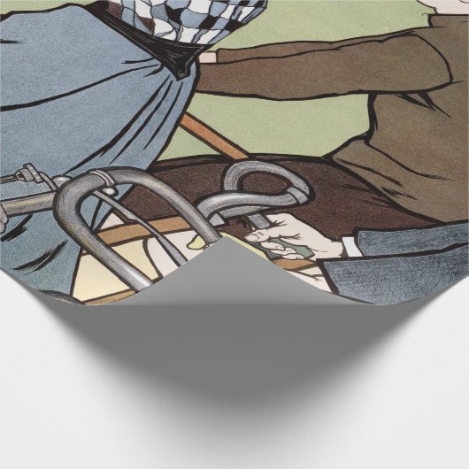 Radfahren, Fahrräder, Van Caspel Geschenkpapier (Ecke)