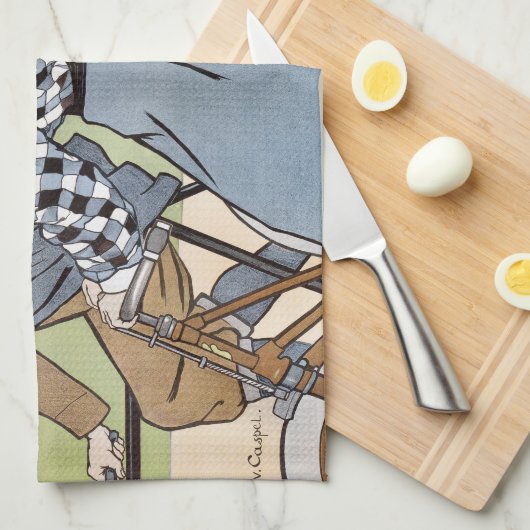 Radfahren, Fahrräder, Van Caspel Geschirrtuch (Viertel Falte)