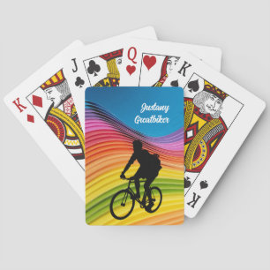 Radfahren/Fahrradfahren mit Silhouette für Fahrräd Spielkarten