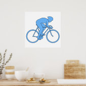 Radfahren in einem Rennen. Blau. Poster (Küche)