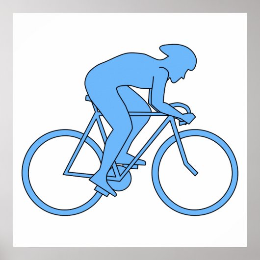 Radfahren in einem Rennen. Blau. Poster (Vorne)