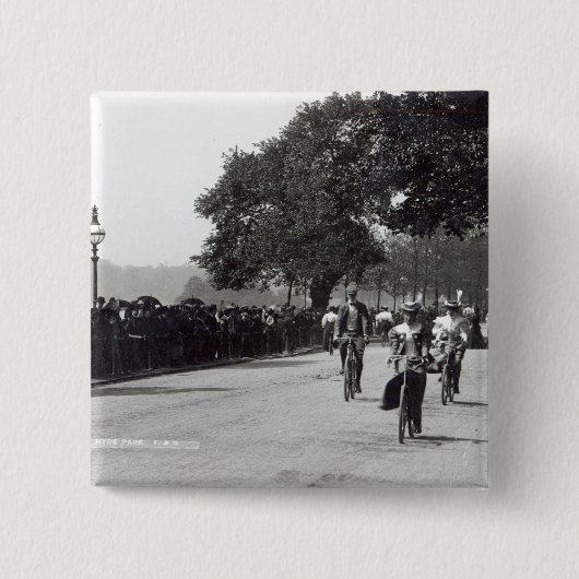 Radfahren in Hyde Park, c.1910 Button (Vorderseite)