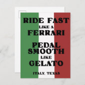 Radfahren in Italien (Texas) Postkarte (Vorne/Hinten)