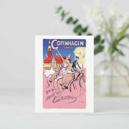 Radfahren in Kopenhagen, Dänemark Postkarte (Stehend Vorderseite)