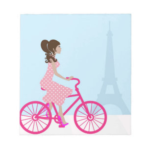 Radfahren in Paris Notizblock