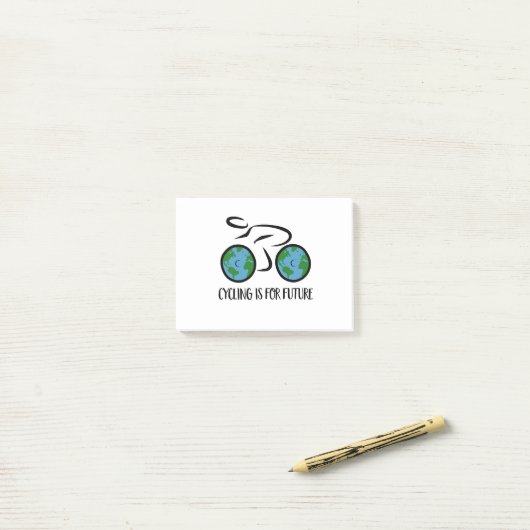 Radfahren ist für die Zukunft Post-it Klebezettel (Auf Schreibtisch)