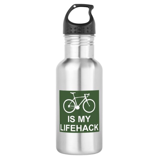 Radfahren ist mein Leben Edelstahlflasche (Vorderseite)