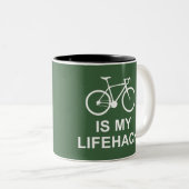 Radfahren ist mein Leben Zweifarbige Tasse (VorderseiteRechts)
