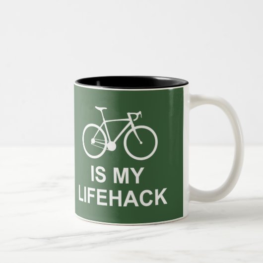 Radfahren ist mein Leben Zweifarbige Tasse (Rechts)